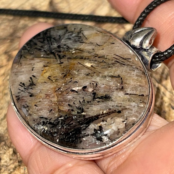 Beautiful Black Rutile Quartz Pendant - Picture 10 of 14